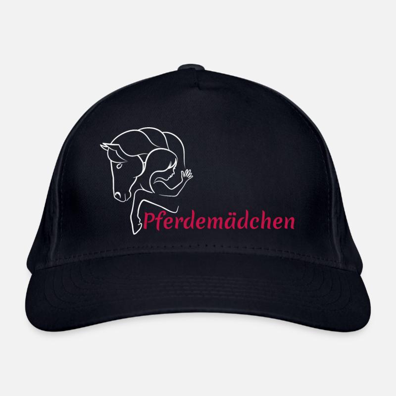 Pferdemädchen weiss - Bio-Baseballkappe - Navy