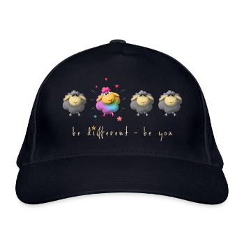 be different - be you / Statement Design - Bio-Baseballkappe - Navy - Vorne