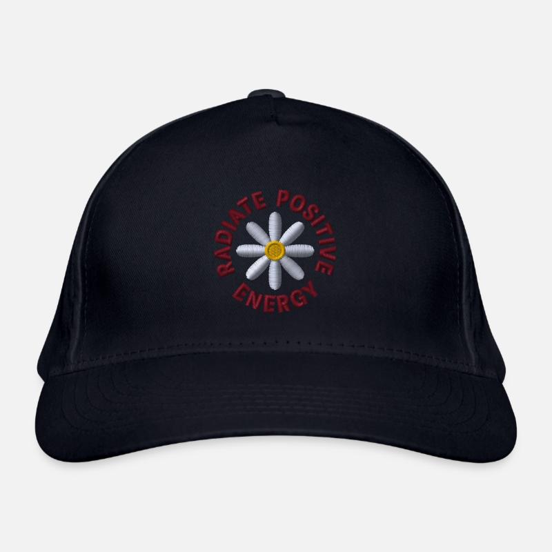 Fleur brodée - Casquette classique bio - marine