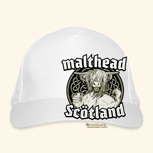 Whisky Merch Design Malthead Scotland Hochlandrind - Bio-Baseballkappe