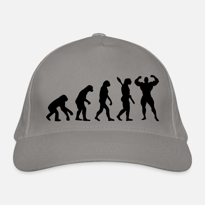 Evolution of Bodybuilder Organic Baseball Cap