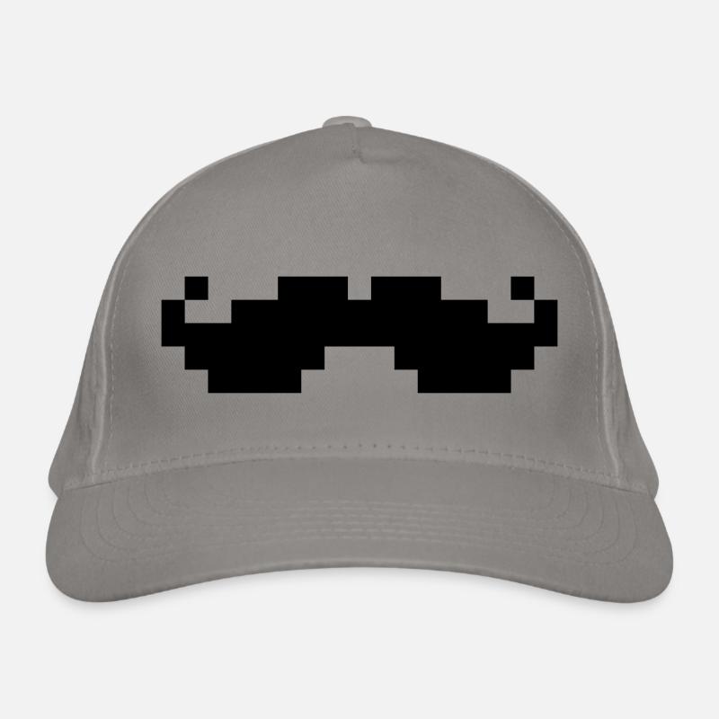 8bit pixel moustache Organic Baseball Cap