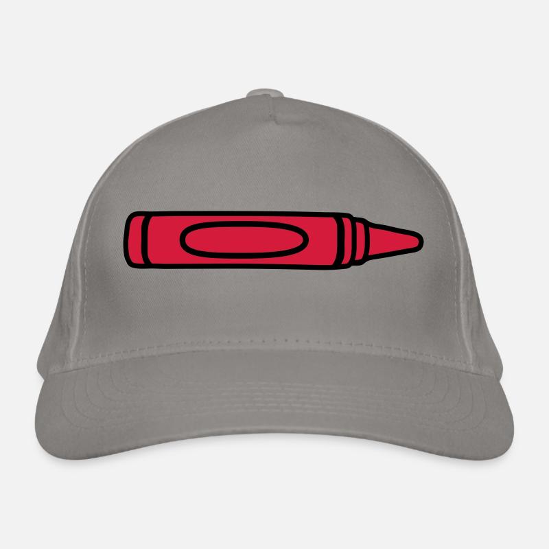 Red wax crayon cool design Organic Baseball Cap