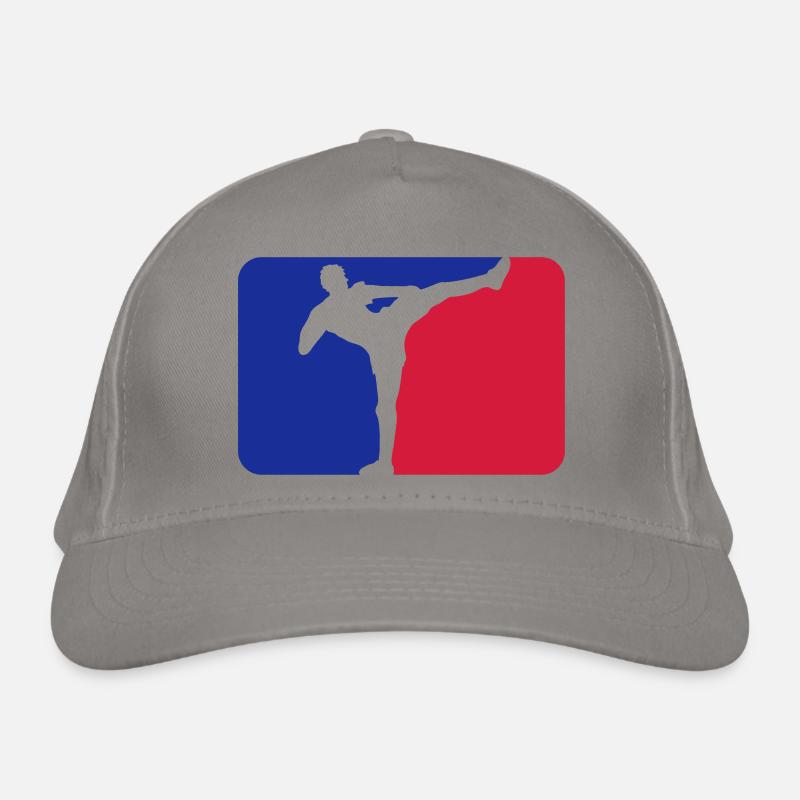 kickboxer logo shield frame red blue kickboxing ka Organic Baseball Cap