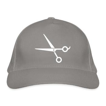 Hair scissors, effilier scissors - Organic Baseball Cap - light grey - Front
