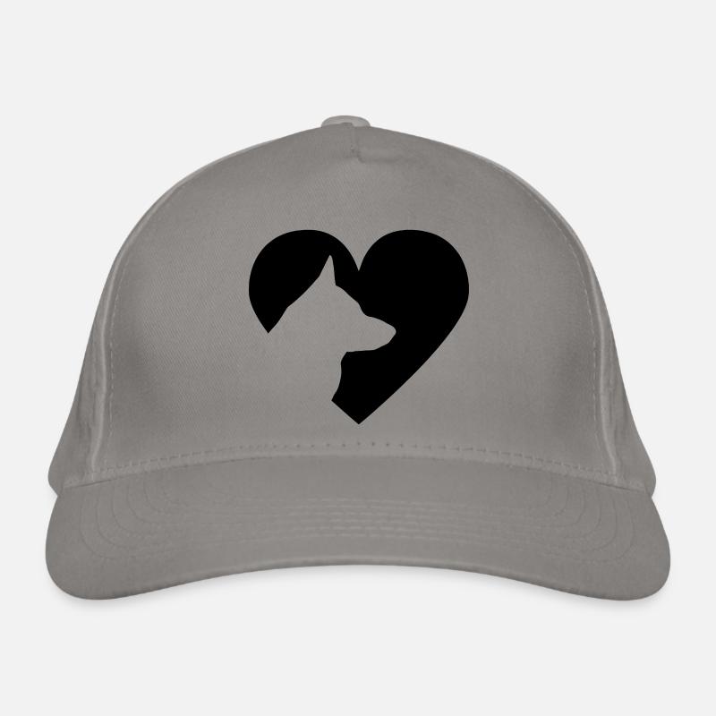 Herz mit Schäferhund Vector Bio-Baseballkappe