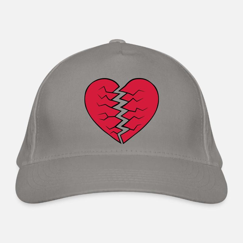 Heart broken design Organic Baseball Cap