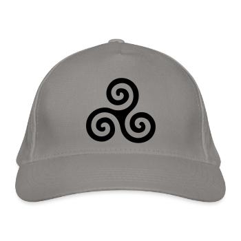 Breton Celtic Triskel Britannien - Bio-Baseballkappe - Hellgrau - Vorne