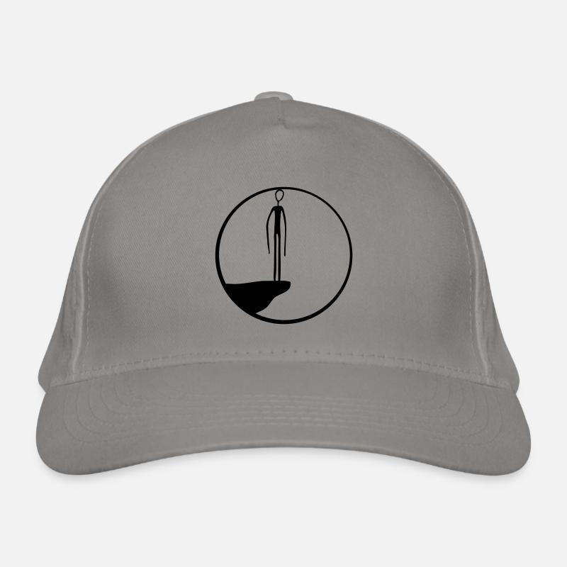 round cliff moon circle night black alien man Organic Baseball Cap