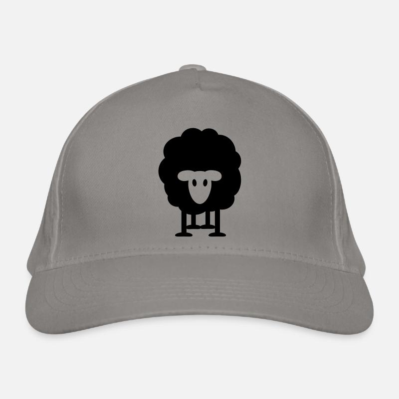 dickes schwarzes Schaf Schäfer Wolle Heidschnucken Bio-Baseballkappe