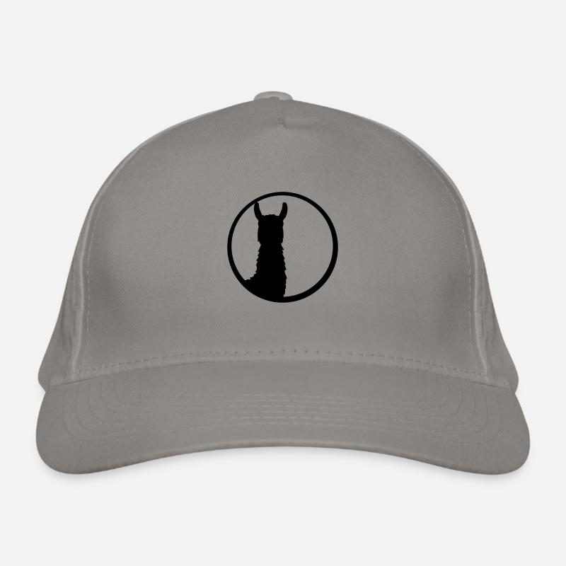 black button logo round circle silhouette outline l Organic Baseball Cap