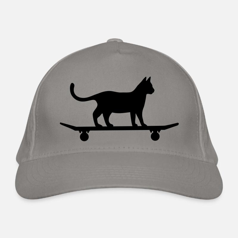 Cat on skateboard Organic Baseball Cap