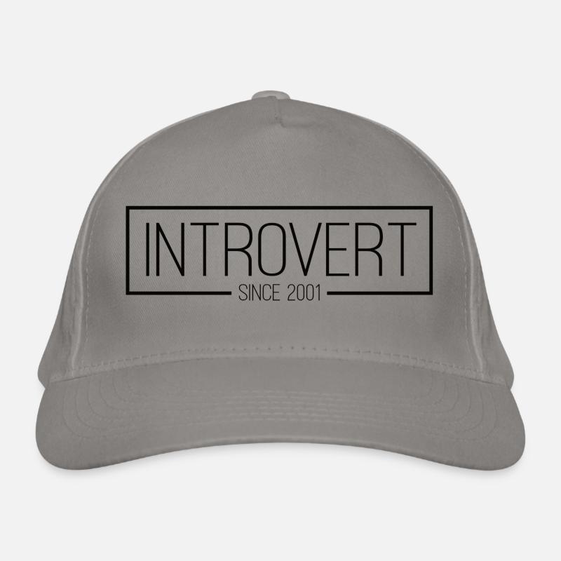 Introvert since 2001 black Bio-Baseballkappe