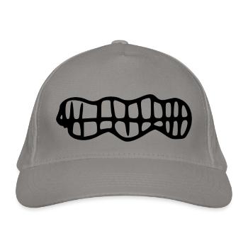 Mouth with teeth - Organic Baseball Cap - light grey - Front