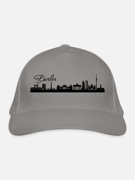 Berliner Skyline - Bio-Baseballkappe - Hellgrau