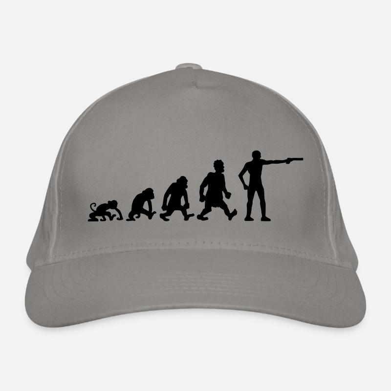 dessin évolution fun tir sportif pistolet humour Casquette classique bio