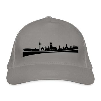 Skyline - München - Bio-Baseballkappe - Hellgrau - Vorne
