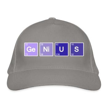 Genius Nerd Geek - Organic Baseball Cap - light grey - Front