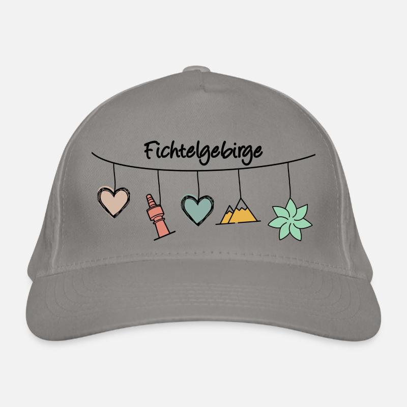 Fichtelgebirge mobile - Bio-Baseballkappe - Hellgrau