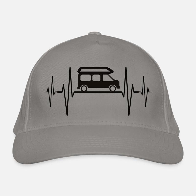 Camper Campervan Van Herzschlag ECG Bus Camping Organic Baseball Cap