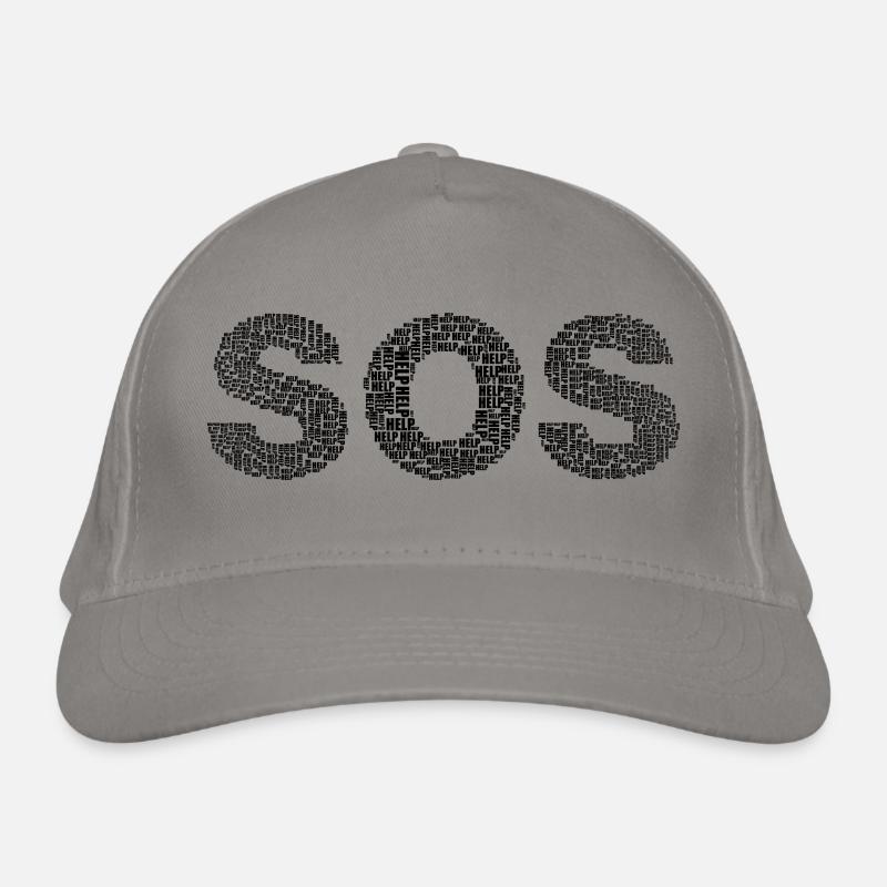 SOS! Mit dem Wort "Help" geschrieben Bio-Baseballkappe