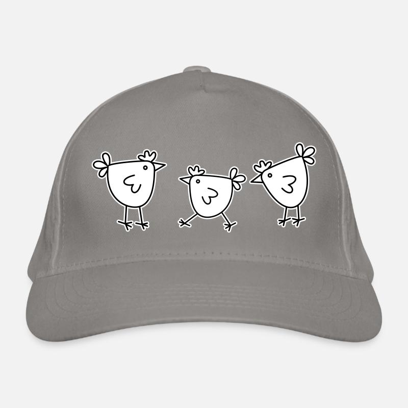 3 chickens hens feathered cattle Organic Baseball Cap