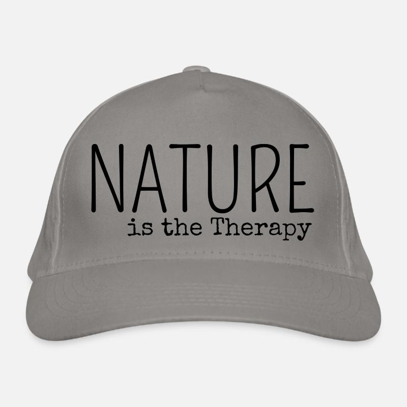 NATURE is The Therapy - Bio-Baseballkappe - Hellgrau