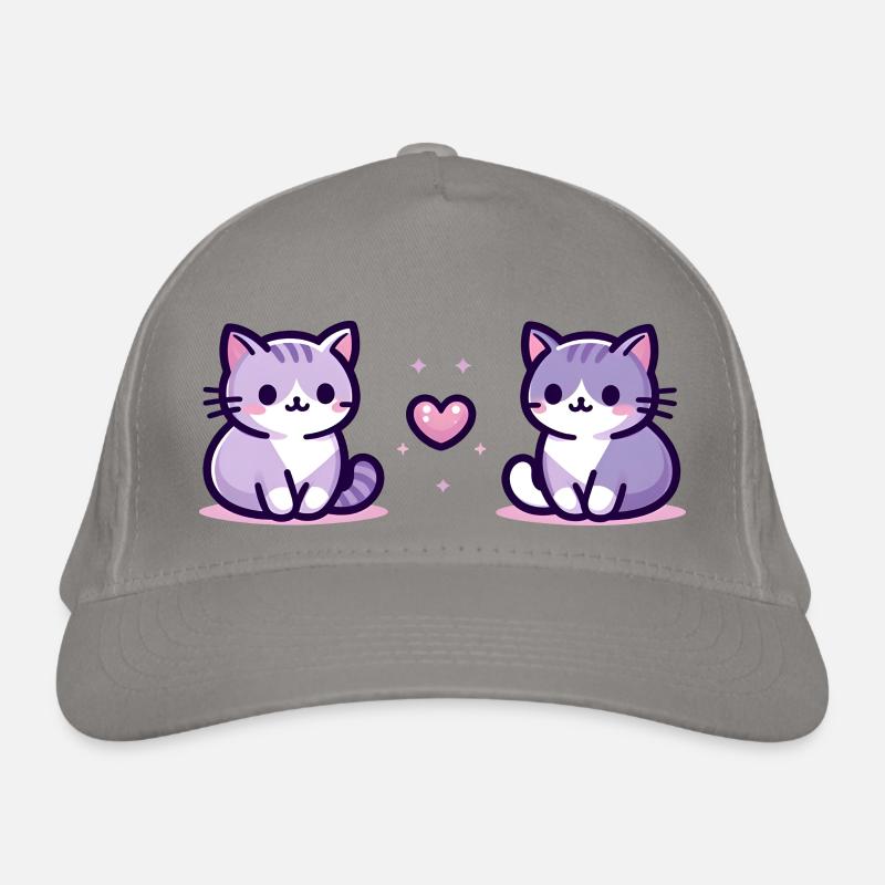 Chats avec un petit cœur Casquette classique bio
