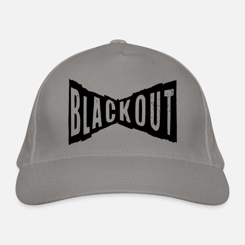 blackout black hard rock n roll guitar Organic Baseball Cap