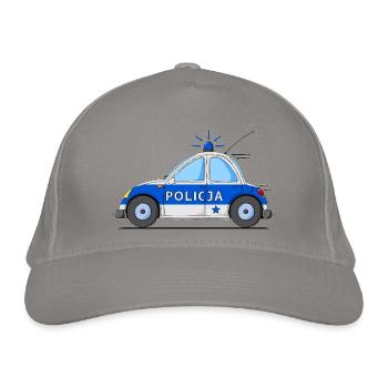 Polizeiauto Policja Blau - Bio-Baseballkappe - Hellgrau - Vorne