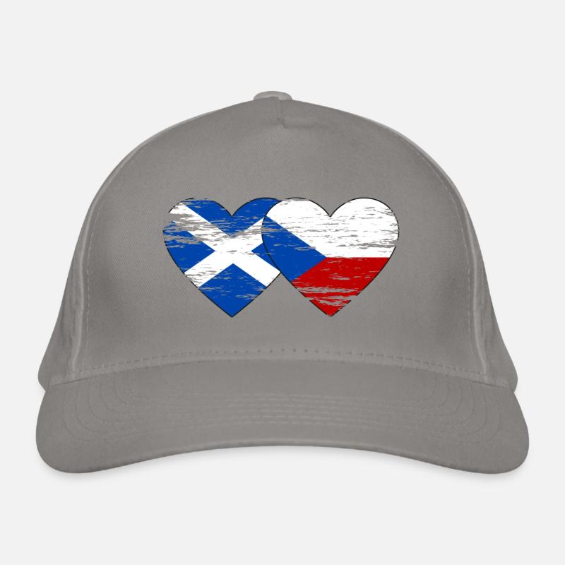 Ecosse République Tchèque Drapeau Coeur Utilisé Casquette classique bio