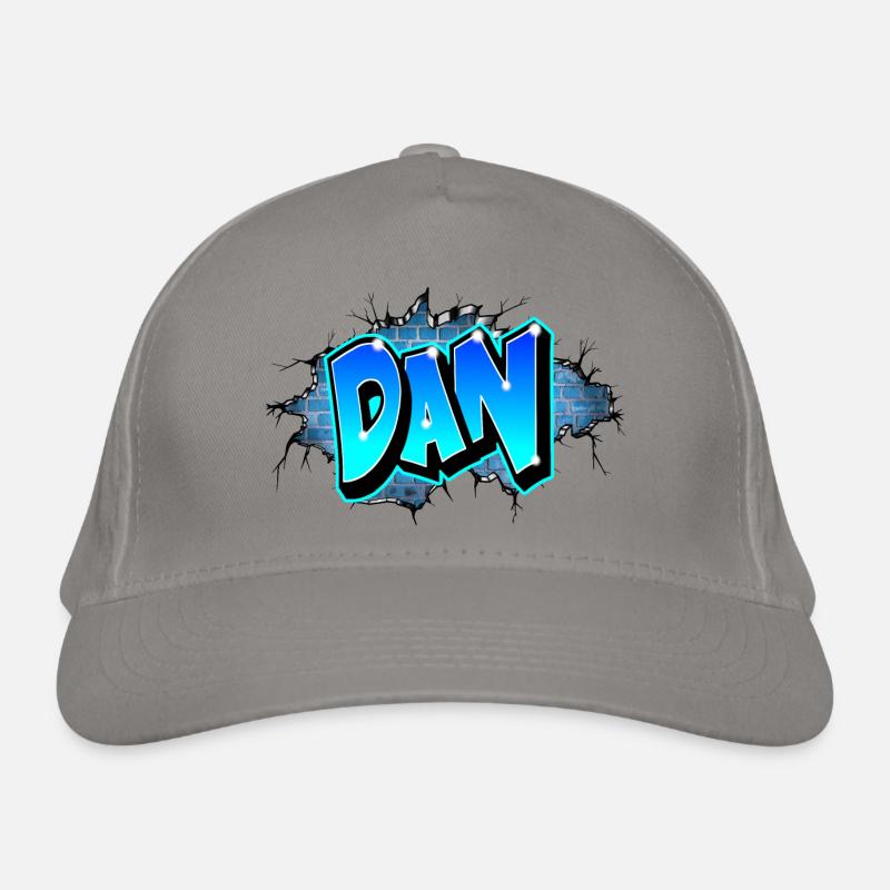 Graffiti DAN Wall Cracks Blue Bricks Organic Baseball Cap