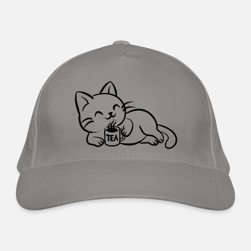 Chillin Tea Cat Organic Baseball Cap