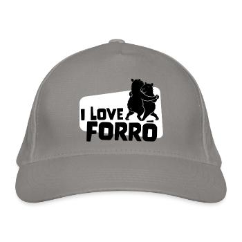 I Love Forro – Tanzende Capybaras, Forro Statement - Bio-Baseballkappe - Hellgrau - Vorne