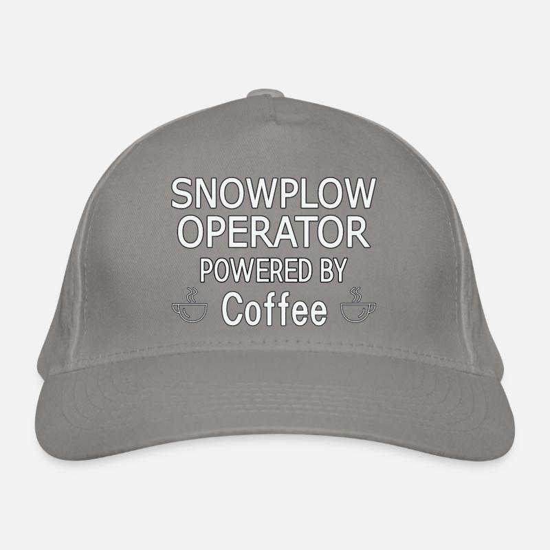 Snowplow Operator Powered Coffee Snow Plow Driver - Organic Baseball Cap - light grey