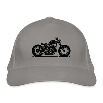 Minimaliste Bobber Moto Line Art Noir - Casquette classique bio - gris clair - Devant