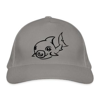 mignon bébé requin noir - Casquette classique bio - gris clair - Devant