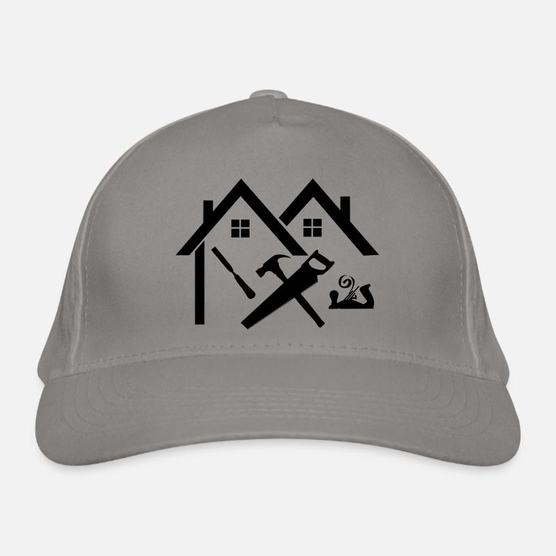 Logo charpentier maison scie à ciseau et raboteuse Casquette classique bio