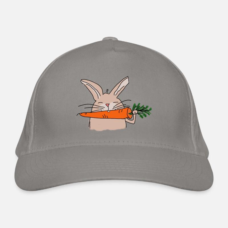 Hilde Rabbit with Carrot Comic Style Organic Baseball Cap