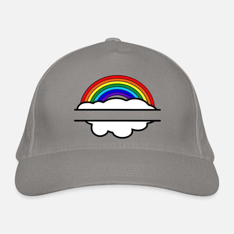 Rainbow cloud name banner Organic Baseball Cap