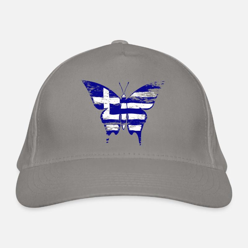 Drapeau de la Grèce Papillon utilisé Casquette classique bio