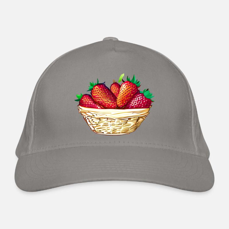 Erdbeeren Erdbeere Korb Erdbeerfeld Bio-Baseballkappe