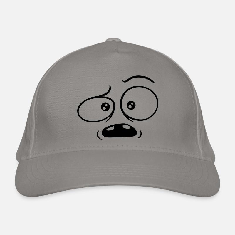 Confused skeptical comic face Organic Baseball Cap