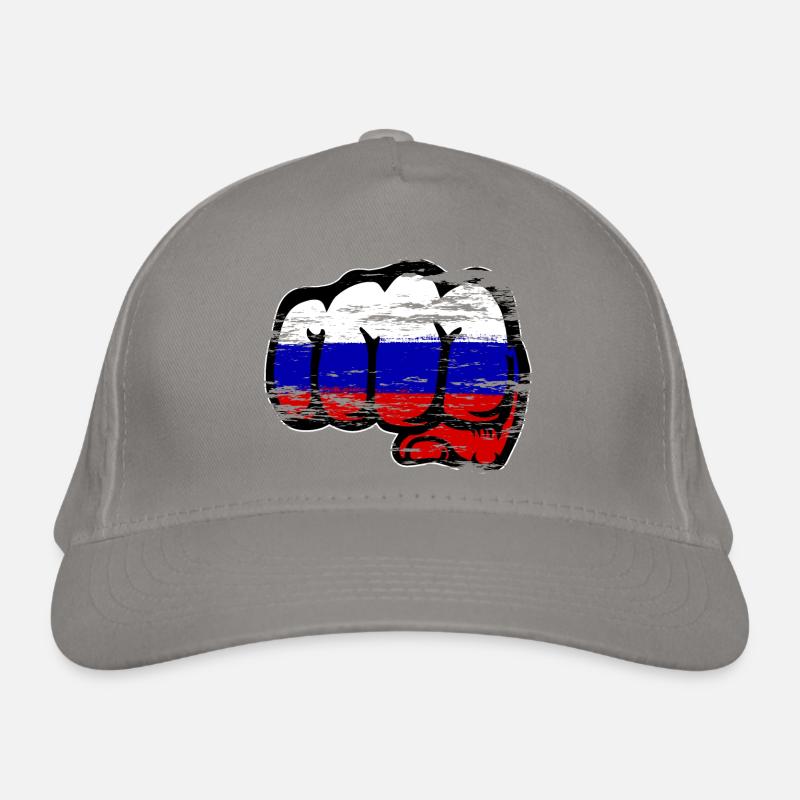 Drapeau de la Russie main poing utilisé Casquette classique bio