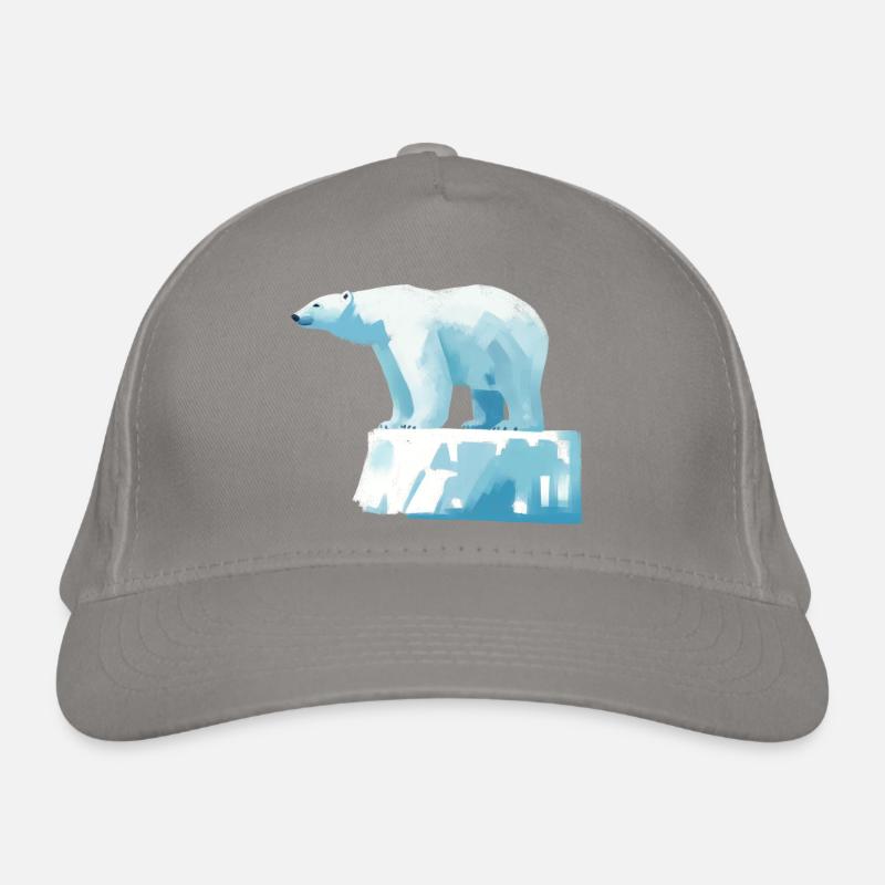 Polar bear on ice floe Organic Baseball Cap