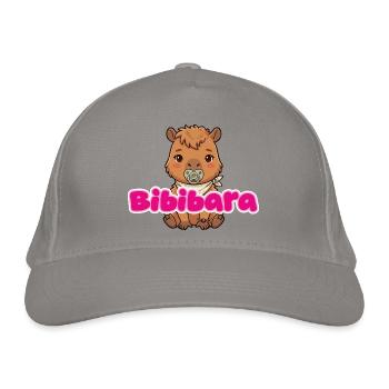 Capybara Baby Mädchen Bibibara - Bio-Baseballkappe - Hellgrau - Vorne