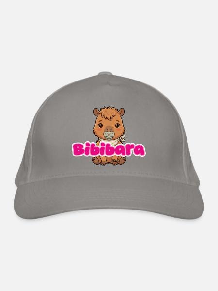 Capybara Baby Mädchen Bibibara - Bio-Baseballkappe - Hellgrau