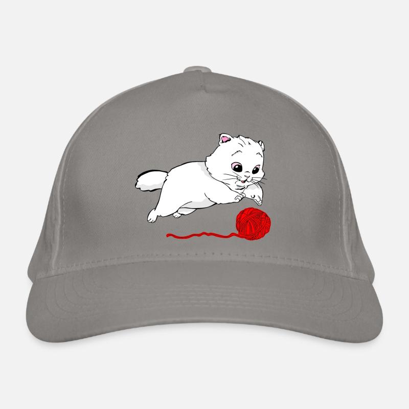Cat and a thread ball Organic Baseball Cap