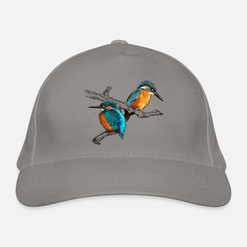 zwei Eisvögel Bio-Baseballkappe