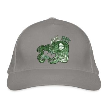 Green Dragonfly Goddess - Organic Baseball Cap - light grey - Front